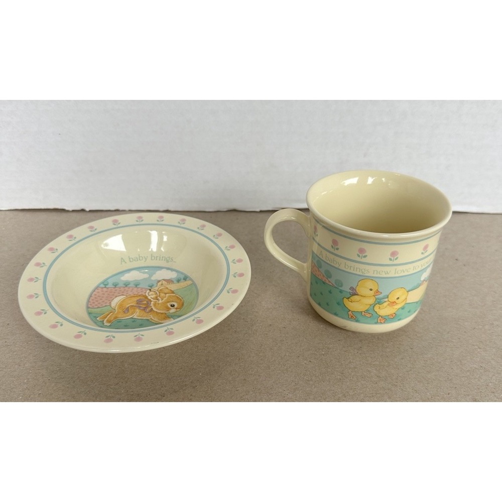 Hallmark Vintage Child's Bowl and Cup Set - 1984, Made Japan.